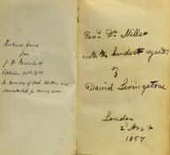 David Livingstone Signed 1857 Missionary Travels in South Africa Book inscribed to the front 'Rev'