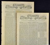 1843 Chamber's Edinburgh Journals dates include 2 Sept and 9 Sept contents includes The Late