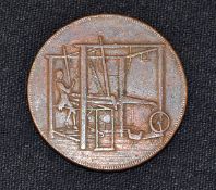 1792 John Harvey Hand-Loom Token the obverse the Norwich City Arms reverse a man working a loom,