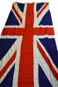 Union Flag marked CJP 6 Jack flown from HMS Coventry (D118) in March 1982. The flag was sent home