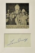 Autographed Page / Paper Cutting Tom Mix Cowboy: Autographed page mounted with newspaper cutting