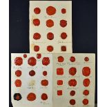 Selection of Wax Seal Impressions predominantly Irish, Royal Coat of Arms etc. 3 pages with 40 in