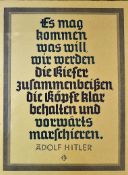 1940 Adolf Hitler Nazi Quotation Posters 'It is not enough merely to say I believe , Rather one must