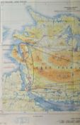 East Falkland Island War Military Manoeuvre Map scale 1:100,000, 1982 in good condition 98cm x 120cm