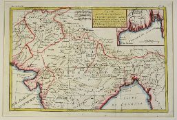 India - Sikh Misl Rigobert Bonne Map C1780s a rare early 1780 map of India engraved by