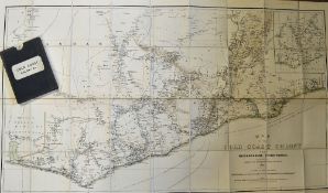 1887 Gold Coast Colony Coloured Linen Map compiled in intelligence branch no 629 of the war