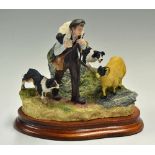 Border Fine Arts Classic 'On The Hill' Sculpture limited edition 542/750, hand-made on wooden