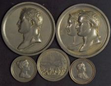 Selection of Andreu Fecit Metallic Plaques Napoleonic related with Josephine, Napoleon, Siege of the