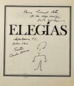 Cuba - Nicolás Guillén Signed 'Elegías' Book 1977 inscribed to Lionel Soto, containing various poems
