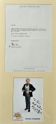 Autographed Letter / Photograph Michael Crawford OBE: Autographed letter mounted with photocard