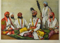 India- Punjab Sikh Sardar Raja Jowaher Singh Lithogragh C1850s hand coloured Litho depicting a
