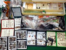 ACCESSORIES: Cantilever box containing fly tying kit, comprising of vice, tools, silks, wools and