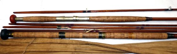 RODS: (2) Garden of Aberdeen Vibration pattern 15' 3 piece with repaired spare tip, spliced joint