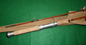 ROD: Sharpe's of Aberdeen The Scotia 7' 2 piece impregnated cane trout spinning rod, fine condition,