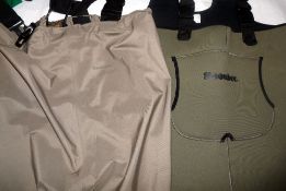 WADERS: (2) Two pairs of Snowbee chest waders, neoprene size medium, appear unworn, with fitted boot