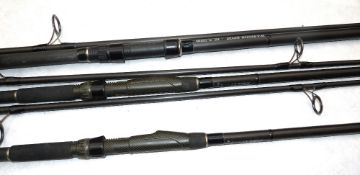 RODS: (3) Matched pair of Fox Warrior XT Carp rods, 12' 3lbTC, lined guides, carbon grips and