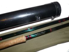 ROD: Sharpe's Aquarex 15' 3 piece graphite salmon fly rod, green finish blank, large diameter guides