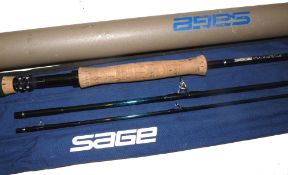 ROD: Sage RPLXI 9' 3 piece graphite trout fly rod, line rate 9, blue blank, large diameter snake