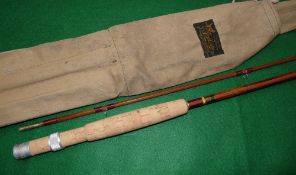 ROD: JS Sharpe of Aberdeen The Featherweight 8'6" 2 piece impregnated cane trout fly rod for Farlow,