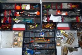ACCESSORIES: Large quantity of coarse and game fishing accessories incl. Flying C, Toby and Blair