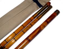 ACCESSORIES: (2) Fine Young's of Harrow The Traditional 2 piece bamboo coarse fisherman's landing