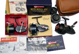 REELS: (3) Fine Garcia Mitchell 330 Automatic spinning reel, spring twist handle, c/w 2 spare