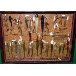 LURE DISPLAY: Fine collection of approx. 35 Percy Wadham celluloid baits, incl. Land em Loach,