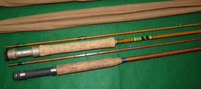 RODS: (2) Allcock Colonel 8'6" 2 piece split cane trout fly rod, fine condition, green close