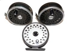 REELS: (3) Hardy Marquis 8/9 alloy fly reel, U shaped line guide, 70% finish, good, a similar