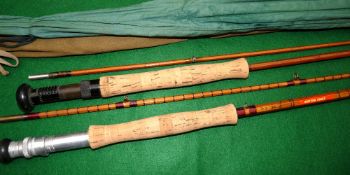 RODS: (2) Sharpe's of Aberdeen The Tay 9'6" 2 piece split cane trout fly rod, in as new condition,