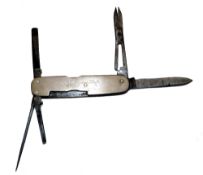 ANGLER'S KNIFE: Hardy The No.3 Angler's Knife, hook scale engraved to reverse, tools incl. scissors,