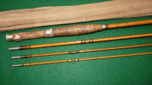 ROD: Hardy The Hollolite 9' 3 piece split cane trout fly rod, No.H29540, one tip 6" short the