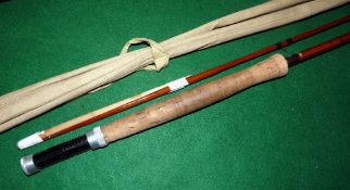 ROD: Rare Sharpe's Scottie 10' 2 piece spliced joint trout fly rod, burgundy whipped guides, agate