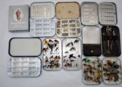 FLIES & BOXES: (Qty) Good collection of Wheatley alloy fly boxes incl. 3 x dry fly spring lid
