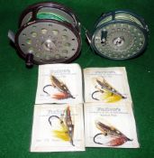 REELS & FLIES: Farlow Python 4" wide alloy salmon fly reel, U shaped line guide, backplate screw