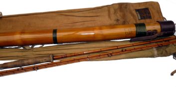 ROD: Fine Hardy The Deluxe 9' 3 piece with correct spare tip Palakona trout fly rod, No.E50394,