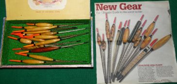 FLOATS: Collection of 14 vintage classic floats by Stan Payne, Birmingham, Crow Quill Avon's and