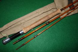 ROD: Fine Sharpe's of Aberdeen The Scottie 10' 3 piece split cane trout fly rod, burgundy whipped