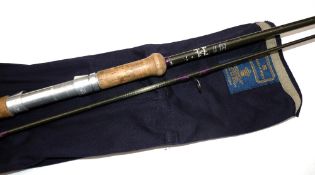 ROD: Hardy Favourite Graphite Spinning Rod, 10' 2 piece, grey carbon fibre, purple whipped guides,