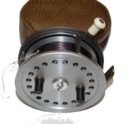 REEL: Hardy Silex Superba 4" alloy casting reel, twin black handles, ivory trigger knob and half-