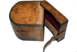 REEL CASE: Farlow & Co., 191 Strand London block leather reel case for Malloch side caster and