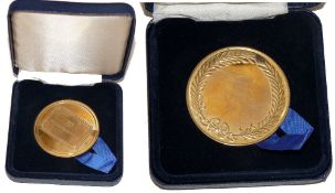 MEDAL: Hardy gold finish medal 43mm, House of Hardy to face, laurel decoration to reverse, in fitted