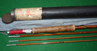 ROD: Montague USA the Flash Genuine Tonkin cane 9' 3 pce trout fly rod with spare tip, burgundy