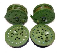 REEL & SPOOLS: (4) Pair of Advanced Angling Line Shooter large arbour composite reels, 4"