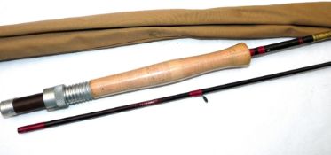 ROD: Greys of Alnwick 9' 2 piece carbon trout fly rod, line rate 6/7, burgundy blank, lined guides