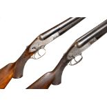 Pair Stephen Grant & Sons 12g Sidelever Sidelock Ejectors Ser No. 6432 and 642, fluted fences,