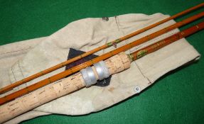 ROD: Edgar Sealey The Medium 9' 3 piece split cane river rod, green close whipped low bridge guides,