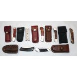 KNIVES ( 7) Collection of pockets and belt knives and multi-tools by Buck Fenwick, Comanche