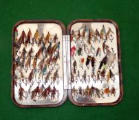 FLY BOX: Hardy Neroda No.1B Fly Box for sea trout and small salmon flies, mottled brown exterior,