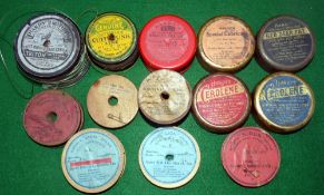 HARDY ACCESSORIES: (13) Collection of 13 Hardy wood line spools & tins incl. Cuttyhunk, Cero,